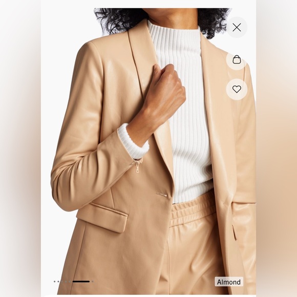 Alice + Olivia Women’s Almond Faux Leather Jacket - Picture 6 of 15